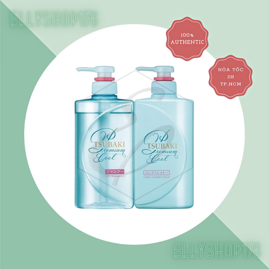 Bộ Gội Xả Tsubaki Sạch Dầu Mát Lạnh Premium Cool & Repair Shampoo + Conditioner (490ml/chai)